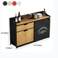 Modern Style Side Board Metal Sideboard with Sliding Door for Kitchen Clearhalo 'buffet_sideboard' 'Buffets & Sideboards' 'furn' 'furn_buffet_sideboard' 'Furniture' 'Kitchen & Dining Furniture' 1200x1200_ab571235-fe1a-4179-a7a5-beece5348a73