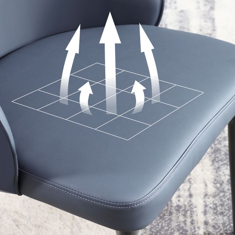 Metal Base Indoor Chair 20'' Wide Parsons Leather Chair for Restaurant Clearhalo ' kitchen&dining_furn' 'Dining Chairs' 'Dining Tables & Seating' 'dining_chair' 'Furniture' 'furniture_dining_chair' 'Kitchen & Dining Furniture' 'kitchen' 1200x1200_ab57e652-9aae-4969-be0d-bca1c45e856b