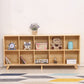 Wooden Natural Bookcase Contemporary Closed Back Standard Bookshelf