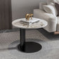 Contemporary Round Coffee or End Table Iron and Stone Coffee Table in Black and White Clearhalo 'Coffee & Accent Tables' 'Coffee Tables' 'coffee_tables' 'furn' 'furn_coffee_tables' 'Furniture' 'Living Room Furniture' 1200x1200_ab5a988c-a71d-4d55-a7c1-66b170b3424c