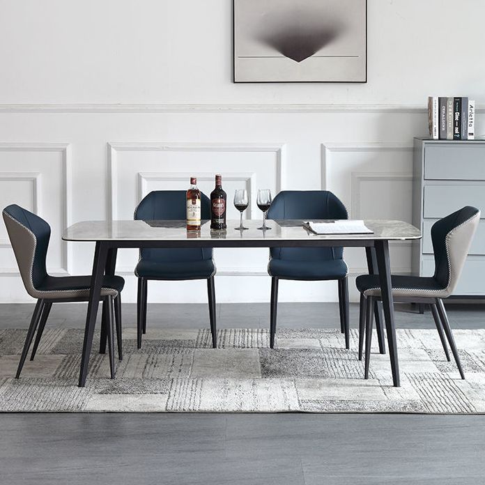 Metal Contemporary Rectangular Dining Table Grey Sintered Stone Table with Metal Legs Clearhalo ' dining_table' 'Dining Tables & Seating' 'Dining Tables' 'furn' 'furn_dining_table' 'Furniture' 'furniture_dining_table' 'Kitchen & Dining Furniture' 'kitchen&dining_furn' 'kitchen' 'kitchen_dining_table' 1200x1200_ab5bdf53-e28d-404b-a486-31562ab70690