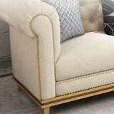 3-Sitzer-Arm-Armsofa Chesterfield 82,68 "W Faux Ledersofa