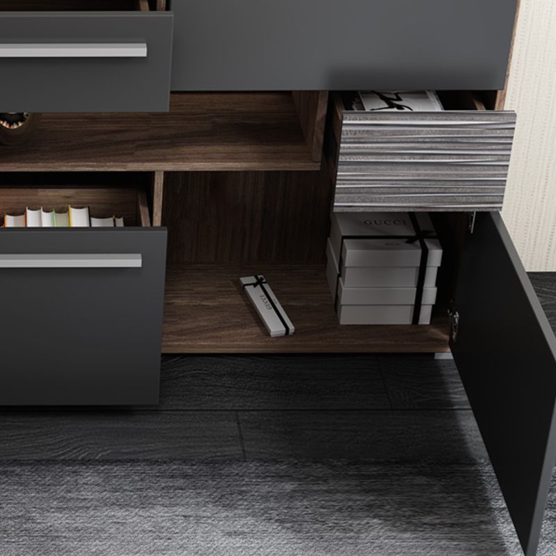 Modern TV Stand Console Faux Wood TV Stand Console with 2 Storage Clearhalo 'furn' 'furn_tv_stands_entertainment_centers' 'Furniture' 'Living Room Furniture' 'TV Stands & Entertainment Centers' 'TV Stands & Media Storage Furniture' 'tv_stands_entertainment_centers' 1200x1200_ab5f55bf-8b18-48a0-a546-8a463367ba2a