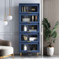 Glam Glam Glass Buffet Stand MDF Buffet Server Cabinet con archiviazione in blu