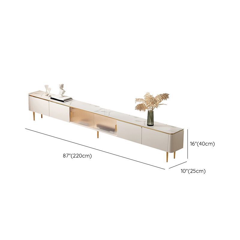 Stone Media Console TV Stand Modern TV Stand Console with 4 Drawers Clearhalo 'furn' 'furn_tv_stands_entertainment_centers' 'Furniture' 'Living Room Furniture' 'TV Stands & Entertainment Centers' 'TV Stands & Media Storage Furniture' 'tv_stands_entertainment_centers' 1200x1200_ab61d0b5-05b5-4802-add2-e9b27810627e