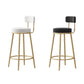 Glam Fabric Bar Stools Low Back Round Seat Barstool with 4 Gold Iron Legs Clearhalo 'Bar Furniture' 'Bar Stools' 'bar_stools' 'furn' 'furn_bar_stools' 'Furniture' 'Kitchen & Dining Furniture' 1200x1200_ab61ed06-26b8-448e-9d8f-bd7a2ba2310e