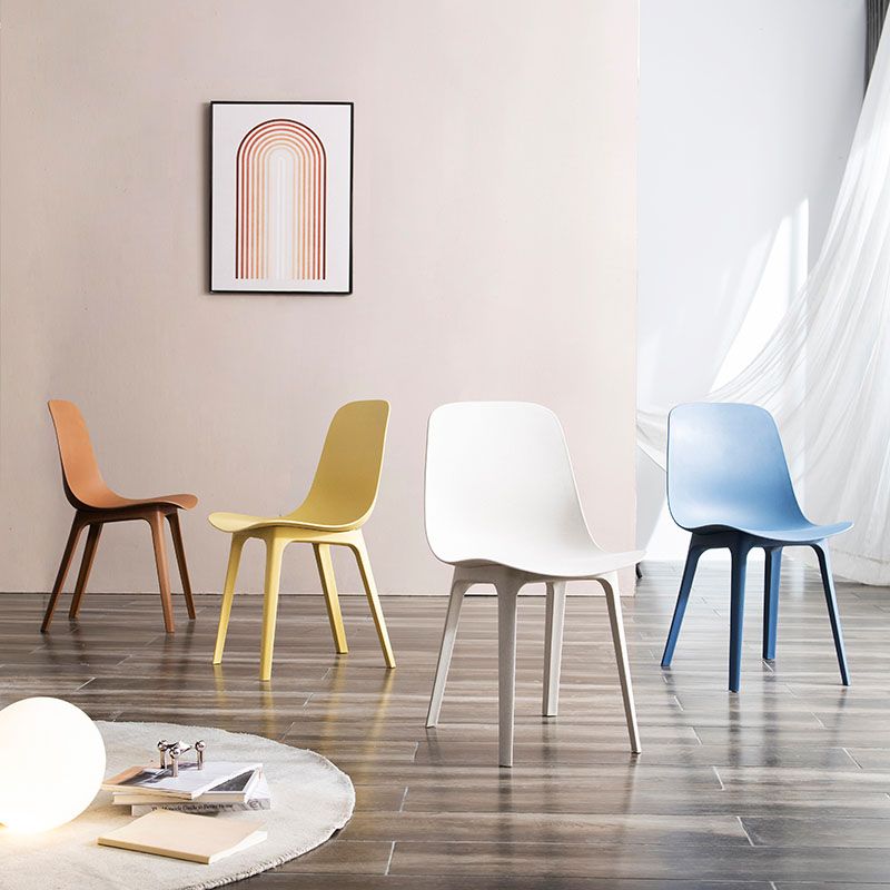 Plastic Side Chair Contemporary Solid Back Armless Dining Chair Clearhalo 'Dining Chairs' 'Dining Tables & Seating' 'dining_chair' 'furn' 'furn_dining_chair' 'Furniture' 'Kitchen & Dining Furniture' 1200x1200_ab62b8a2-954b-46f5-9af3-e661a479d9b2