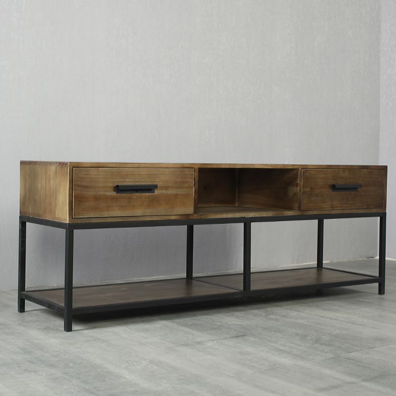 Industrial TV Media Console Solid Wood TV Stand with Drawers Clearhalo 'furn' 'furn_tv_stands_entertainment_centers' 'Furniture' 'Living Room Furniture' 'TV Stands & Entertainment Centers' 'TV Stands & Media Storage Furniture' 'tv_stands_entertainment_centers' 1200x1200_ab6346e7-fb94-474e-b9ab-0bf82941d206