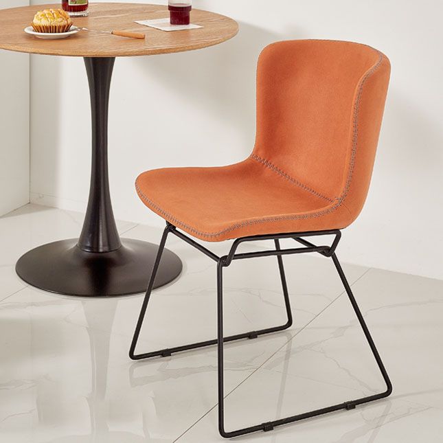 Contemporary Style Dining Chair Armless Side Chair with Metal Legs for Kitchen (Set of 2) Clearhalo ' kitchen&dining_furn' 'Dining Chairs' 'Dining Tables & Seating' 'dining_chair' 'furn' 'furn_dining_chair' 'Furniture' 'furniture_dining_chair' 'Kitchen & Dining Furniture' 'kitchen' 1200x1200_ab63900d-4e7e-4b5d-ad0a-770b373354d2