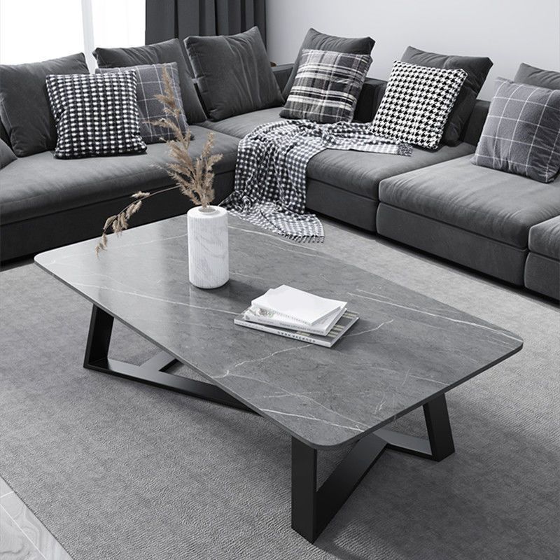 Single Slate Rectangle Coffee Table Modern Minimalist Coffee Table Clearhalo 'Coffee & Accent Tables' 'Coffee Tables' 'coffee_tables' 'furn' 'furn_coffee_tables' 'Furniture' 'Living Room Furniture' 1200x1200_ab65282b-fe0e-439b-8651-26a48aef1574