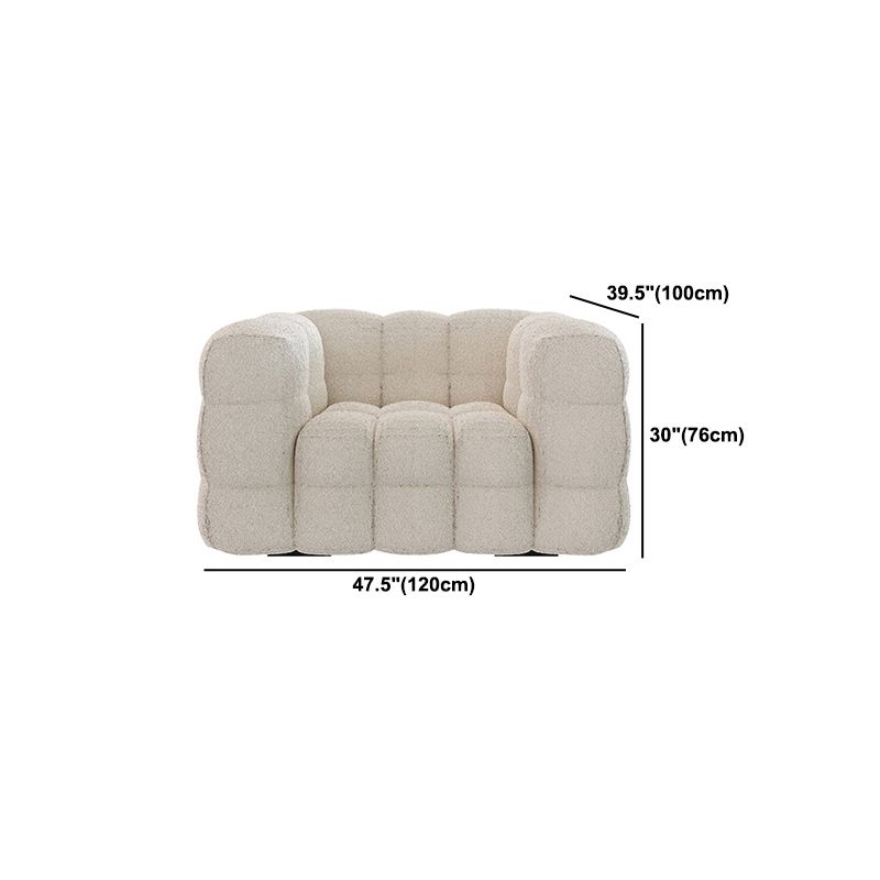 White Tuxedo Arm Sofa 39.37" Wide Contemporary Sofa for Living Room