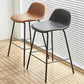 Modern Style Low Back Faux Leather Bar Stool with Metal Legs