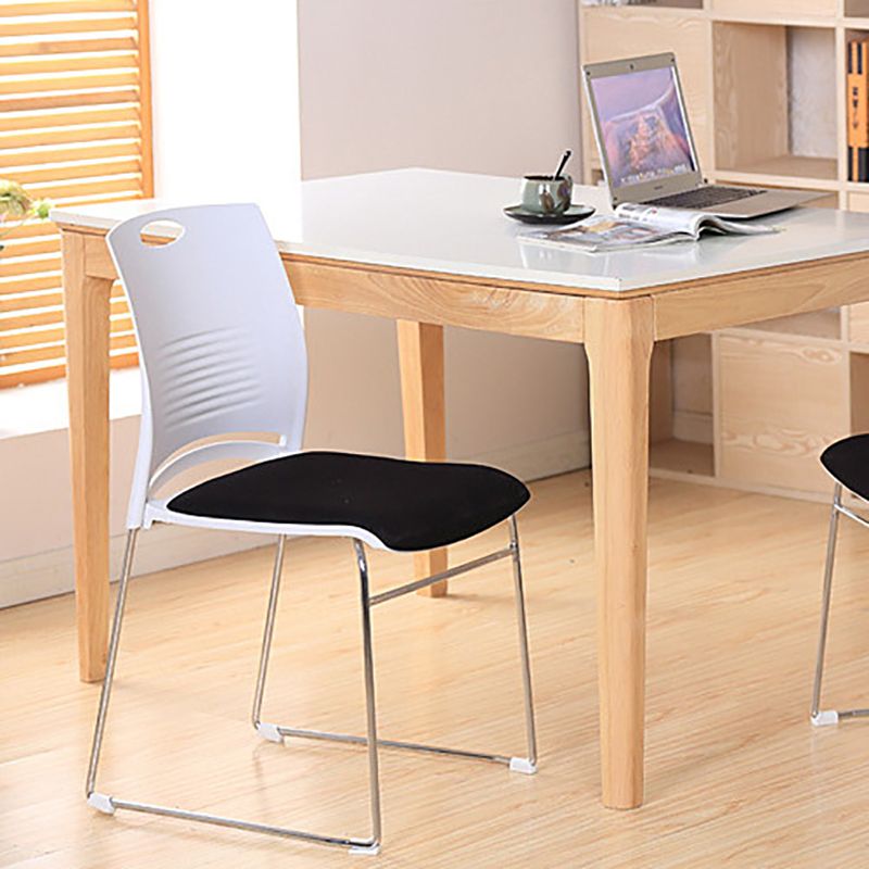 Low Back Office Chair Plastic/Fabric Upholstery Task Chair with Stainless Steel Legs Clearhalo 'furn' 'furn_office_chair' 'Furniture' 'Office Chairs' 'Office Furniture' 'office_chair' 1200x1200_ab674e85-81e4-4eb3-ab39-237480221bb9