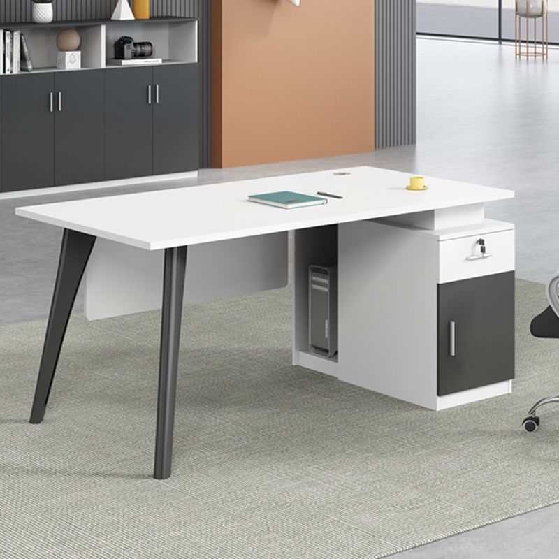 Rectangular Shaped Office Desk Wood with 1 Drawer in Brown/Black Clearhalo 'furn' 'furn_office_desk' 'Furniture' 'Office Desks' 'Office Furniture' 'office_desk' 1200x1200_ab68c374-a79b-4b18-a677-f6c91c994204