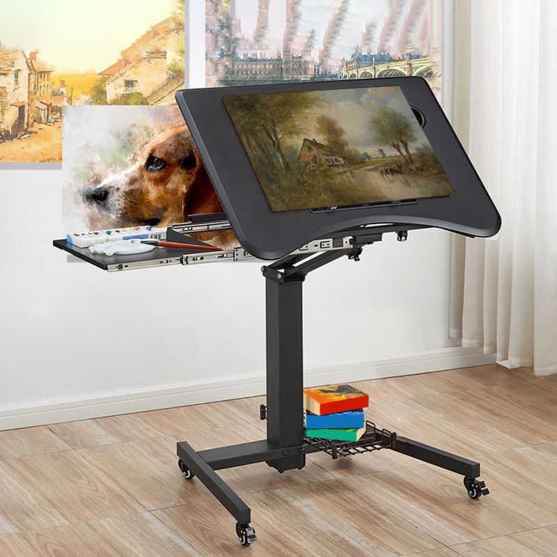 Eigentijdse voetstuk Office Desk Verstelbaar schrijfbureau met caster wielen