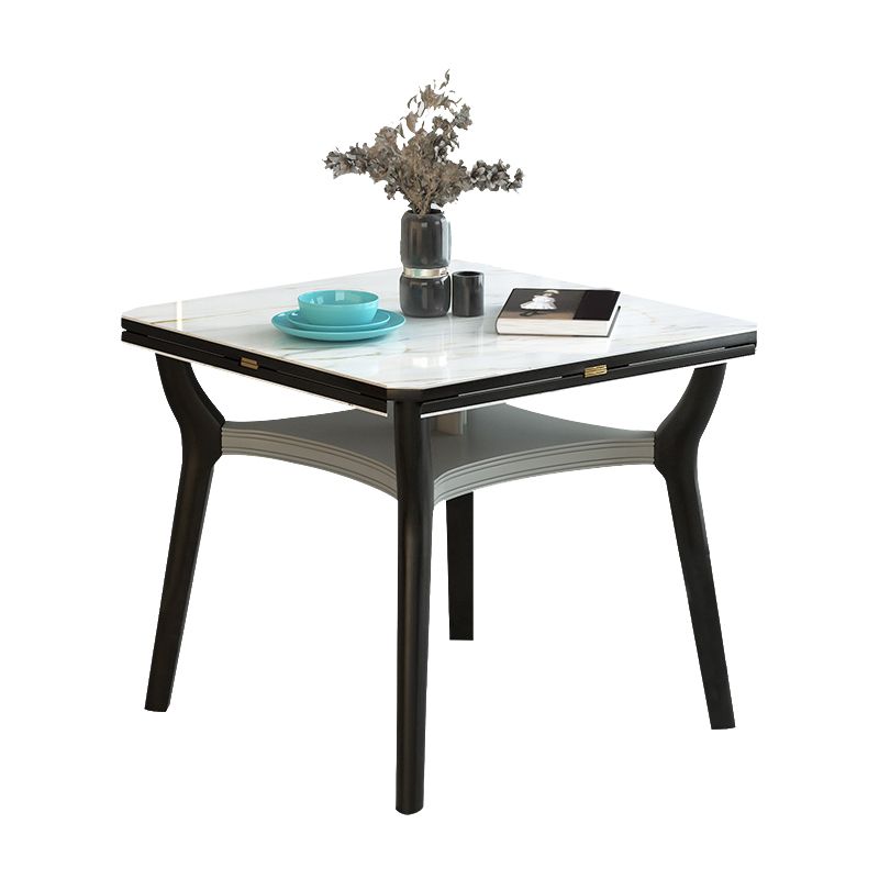 Modern Extendable Stone Drop Leaf Folding Square Dining Table for Dining Room Clearhalo 'Dining Tables & Seating' 'Dining Tables' 'dining_table' 'furn' 'furn_dining_table' 'Furniture' 'Kitchen & Dining Furniture' 1200x1200_ab6b9857-36b3-4a52-bafa-36e0508ea1e8