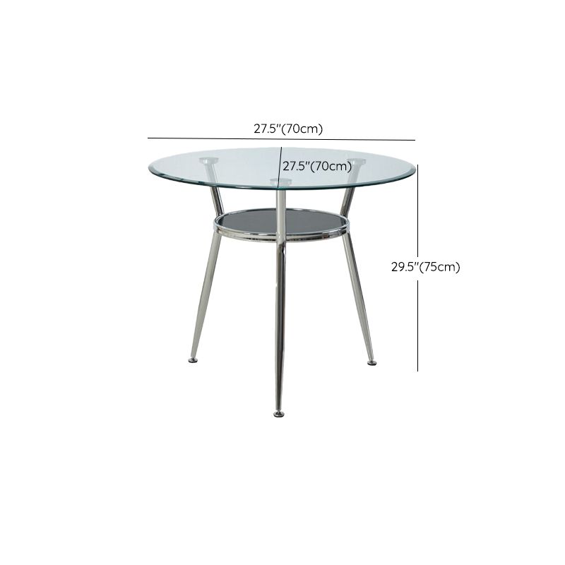 4ピースモダンな丸い焼きガラストップダイニングセット