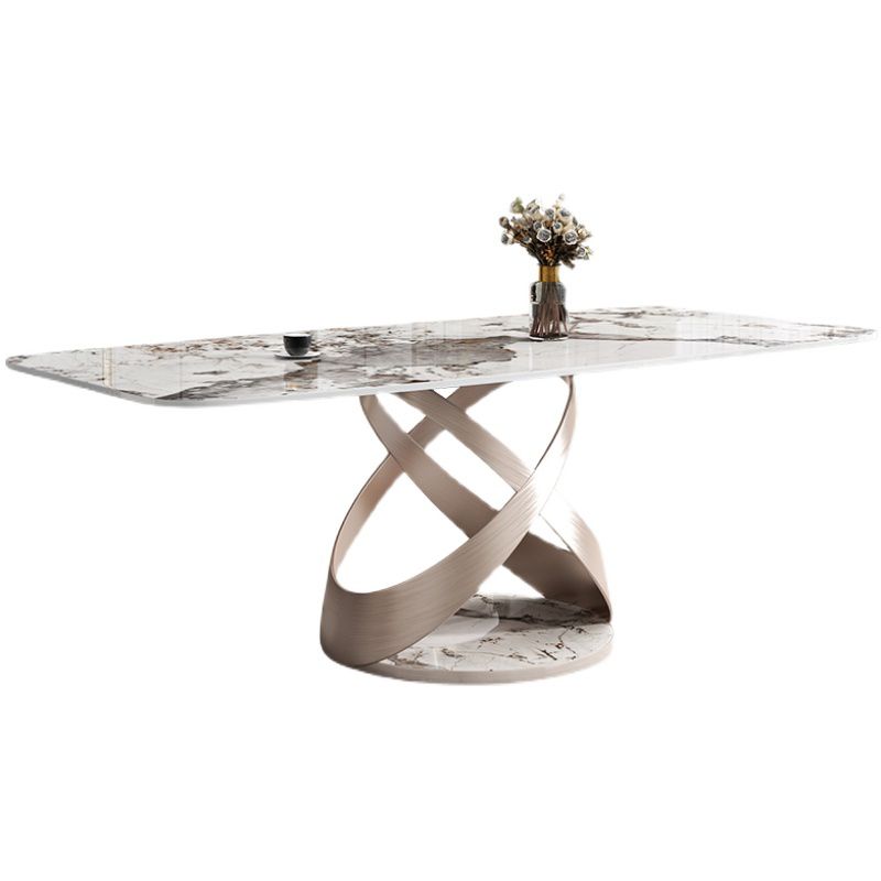 Glam Dining Table Set 1/4/5/7 Pieces Stone Dining Furniture with Chairs Clearhalo 'Dining Room Sets' 'Dining Tables & Seating' 'dining_room_set' 'furn' 'furn_dining_room_set' 'Furniture' 'Kitchen & Dining Furniture' 1200x1200_ab6bfffb-dd23-400b-825a-5f09826a6287