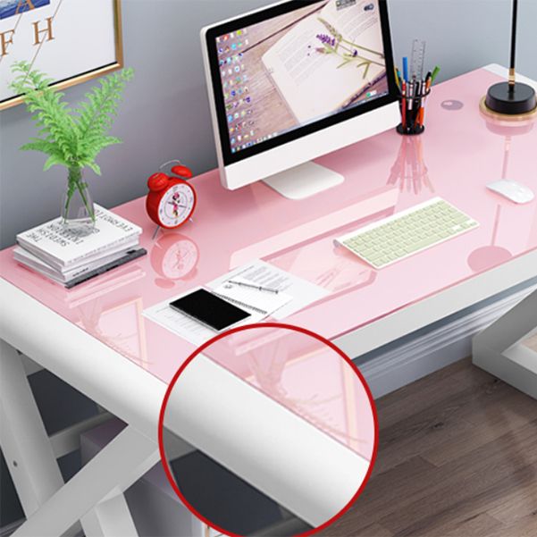 Rectangular Glass Top Office Desk Contemporary Computer Desk Clearhalo 'furn' 'furn_office_desk' 'Furniture' 'Office Desks' 'Office Furniture' 'office_desk' 1200x1200_ab6c64b1-c3fa-449c-a281-6c858d1df445