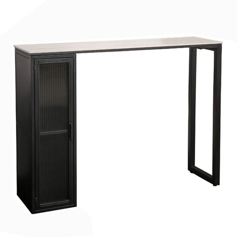 Modern Sintered Stone Bar Table Rectangle Dining Table with Storage Shelves Clearhalo 'Bar Furniture' 'Bar Tables' 'bar_tables' 'furn' 'furn_bar_tables' 'Furniture' 'Kitchen & Dining Furniture' 1200x1200_ab6c9092-ed09-4c3c-83f4-aa8d6b1668ca