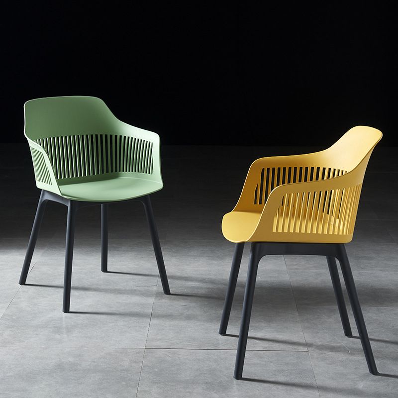 Plastic Scandinavian Dining Kitchen Room Chair Slat Back Arm Chair Clearhalo ' kitchen&dining_furn' 'Dining Chairs' 'Dining Tables & Seating' 'dining_chair' 'furn' 'furn_dining_chair' 'Furniture' 'furniture_dining_chair' 'Kitchen & Dining Furniture' 'kitchen' 1200x1200_ab6dcafe-813e-438c-b1e3-c349a23459f2