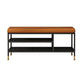 Metal Cushioned Bench Modern Seating Bench with Shelves for Entryway Clearhalo 'Benches' 'Chairs & Seating' 'furn' 'furn_benches' 'Furniture' 'Living Room Furniture' 1200x1200_ab6fee31-ffe5-461d-b8ef-46d38ca3b48e