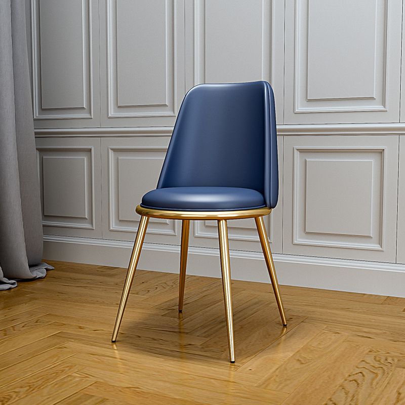 Upholstered Lounge Chair Armless Vanity Chair with Gold Tone Legs Clearhalo 'Accent Chairs' 'accent_chairs' 'Chairs & Seating' 'furn' 'furn_accent_chairs' 'Furniture' 'Living Room Furniture' 1200x1200_ab7005c3-3321-4dd9-b5b1-66719d2679bd