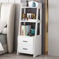 Ladder Bookcase Contemporary Wooden 2 Shelves Bookshelf with Drawers
