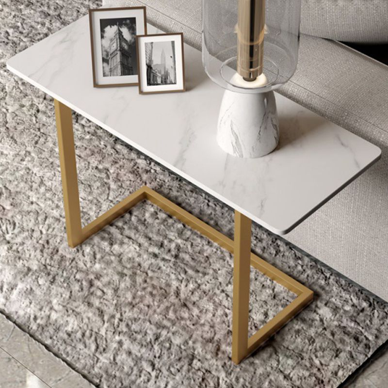 Rectangular Stone Top Corner Table Iron C Side Table 65L X 28W X 55H End Table Clearhalo 'Coffee & Accent Tables' 'End & Side Tables' 'end_side_table' 'end_side_tables' 'furn' 'furn_end_side_tables' 'Furniture' 'furniture_end_side_table' 'Living Room Furniture' 1200x1200_ab722274-9778-4a66-b894-500f3a983f81