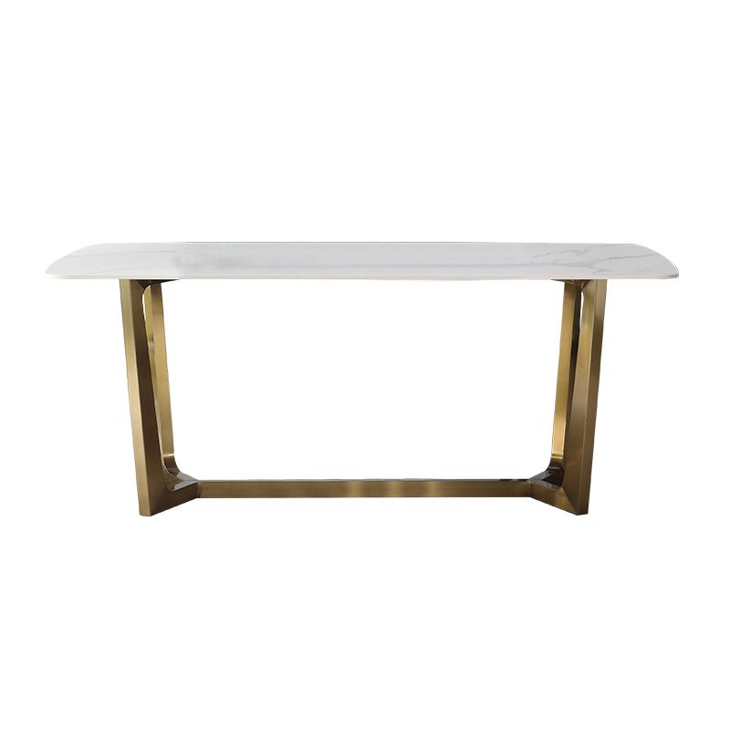 Luxury Sintered Stone Dining Table Rectangle Table with Metal Trestle Base Clearhalo ' dining_table' 'Dining Tables & Seating' 'Dining Tables' 'furn' 'furn_dining_table' 'Furniture' 'furniture_dining_table' 'Kitchen & Dining Furniture' 'kitchen&dining_furn' 'kitchen' 'kitchen_dining_table' 1200x1200_ab723284-f7c8-4f3b-a788-e2061dd5c650