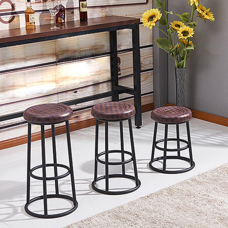 Modern Round Bar Stool Footrest Backless Counter and Bar Stool with Iron Legs Clearhalo 'Bar Furniture' 'Bar Stools' 'bar_stools' 'furn' 'furn_bar_stools' 'furniture_bar_stools' 'Kitchen & Dining Furniture' 'kitchen&dining_furn' 'kitchen' 'kitchen_furn' Furniture' 1200x1200_ab729f79-f5fb-4644-b44d-a4b73a3d8a48