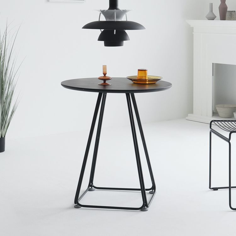 Modern Round Dining Table Wooden Dining Table with Metal Base for Kitchen Clearhalo 'Bar Furniture' 'Bar Tables' 'bar_tables' 'Dining Tables & Seating' 'Dining Tables' 'dining_table' 'furn' 'furn_bar_tables' 'Furniture' 'furniture_dining_table' 'Kitchen & Dining Furniture' 'kitchen' 'kitchen_dining_table' 1200x1200_ab734a8d-45ea-4129-a77a-740daa8eeae8