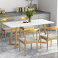 Rectangle Glam Style Dining Table Double Pedestal Table with Sintered Stone Clearhalo ' dining_table' 'Dining Tables & Seating' 'Dining Tables' 'furn' 'furn_dining_table' 'Furniture' 'furniture_dining_table' 'Kitchen & Dining Furniture' 'kitchen&dining_furn' 'kitchen' 'kitchen_dining_table' 1200x1200_ab739229-c035-407b-89ed-5013e3f85c27