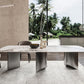 Rectangular Sintered Stone Dining Table Modern Gold Furniture with Tripod Base for Home