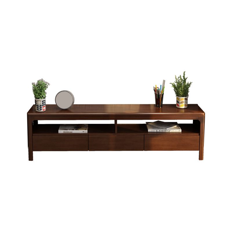 Meuble TV moderne en bois, Console de rangement ouverte, support multimédia TV avec tiroirs pour salon