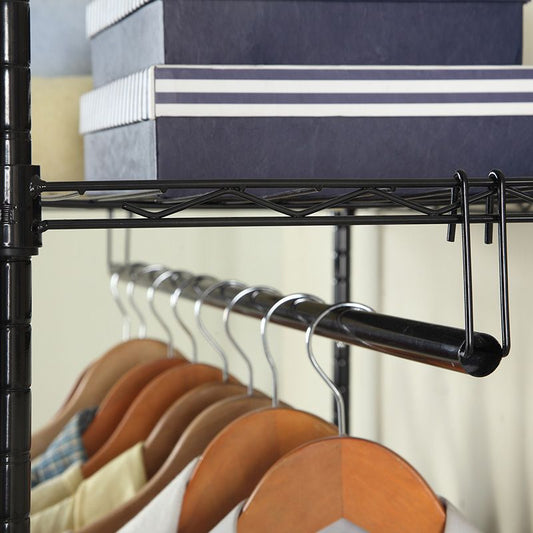 Hedendaagse stijl 2-plank garderobe stalen stoffen staaf inbegrepen garderobe-kast