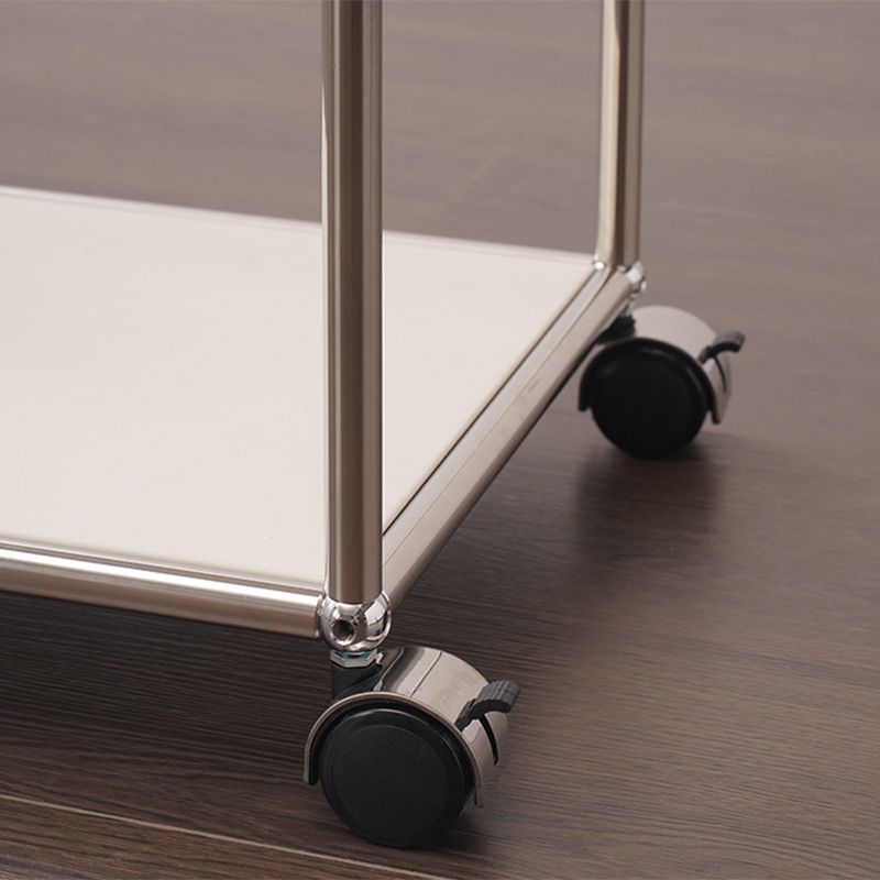 16.5" W Square End Table Modern 1-Shelf Side Table with Casters