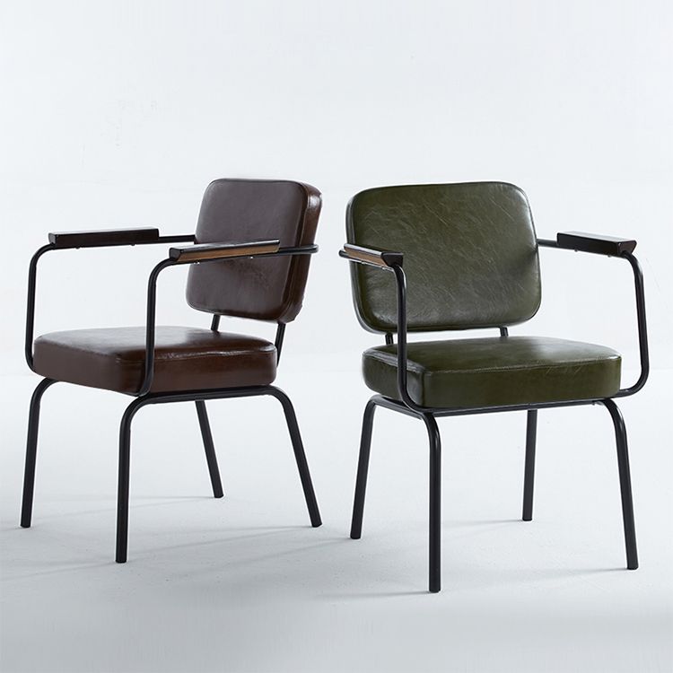 Industrial Style Metal Matte Finish Dinning Arm Chair Open Back Dining Chair Clearhalo ' kitchen&dining_furn' 'Dining Chairs' 'Dining Tables & Seating' 'dining_chair' 'furn' 'furn_dining_chair' 'Furniture' 'furniture_dining_chair' 'Kitchen & Dining Furniture' 'kitchen' 1200x1200_ab785f4f-9120-46df-82bd-c493ae73093e