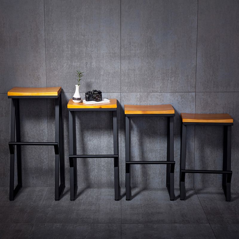 Industrial Style Bar Stool Iron and Solid Wood Square Seat Counter Height Stools Clearhalo 'Bar Furniture' 'Bar Stools' 'bar_stools' 'furn' 'furn_bar_stools' 'furniture_bar_stools' 'Kitchen & Dining Furniture' 'kitchen&dining_furn' 'kitchen' 'kitchen_furn' Furniture' 1200x1200_ab79d48e-429b-4911-a449-379d158a8c6d