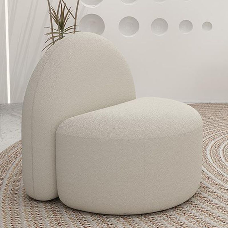 Contemporary Camel Back Armless Settee Fabric Curved Sofa in White