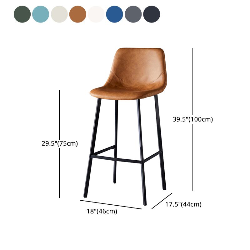 Scandinavian Style Bar-stool with Square Leather Seat Counter Stool Kitchen Bar-stool Clearhalo 'Bar Furniture' 'Bar Stools' 'bar_stools' 'furn' 'furn_bar_stools' 'Furniture' 'furniture_bar_stools' 'Kitchen & Dining Furniture' 1200x1200_ab7cb727-8305-4300-bca6-1a8a06a54467
