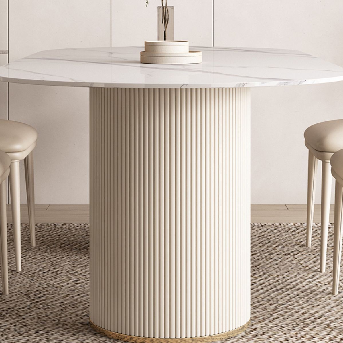 Oval Contemporary Dining Table Sintered Stone Home Fixed Desk