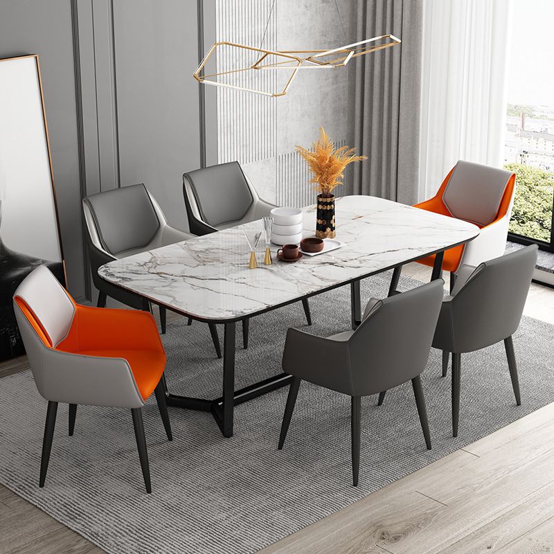 Modern Design Arm Solid Back Side Chairs Leather Dining Side Chair Clearhalo 'Dining Chairs' 'Dining Tables & Seating' 'dining_chair' 'furn' 'furn_dining_chair' 'Furniture' 'furniture_dining_chair' 'Kitchen & Dining Furniture' 1200x1200_ab7d8cf8-fc83-46d9-a631-2e6758c559bb