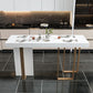 Mesa de bar rectangular Glam, mesa con pedestal doble de mármol para interiores