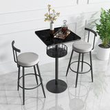 Marble Indoor Glam Bar Dining Table Iron Bistro Table with Single Pedestal Clearhalo 'Bar Furniture' 'Bar Tables' 'bar_tables' 'furn' 'furn_bar_tables' 'Furniture' 'furniture_bar_tables' 'Kitchen & Dining Furniture' 'kitchen&dining_furn' 'kitchen' 1200x1200_ab7fa11e-110d-42ac-aa52-efc9c8dbe07f