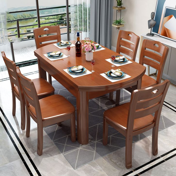 Extendable Dining Table Wood Dining Table for Kitchen Dining Room Clearhalo 'Dining Tables & Seating' 'Dining Tables' 'dining_table' 'furn' 'furn_dining_table' 'Furniture' 'Kitchen & Dining Furniture' 1200x1200_ab7fe98b-f72b-473f-90e9-c0c98d6d71cc