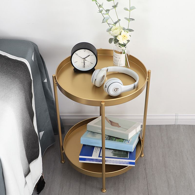 Round Shape Sofa Side Accent Table Tray Top Modernistic Bedroom End Table