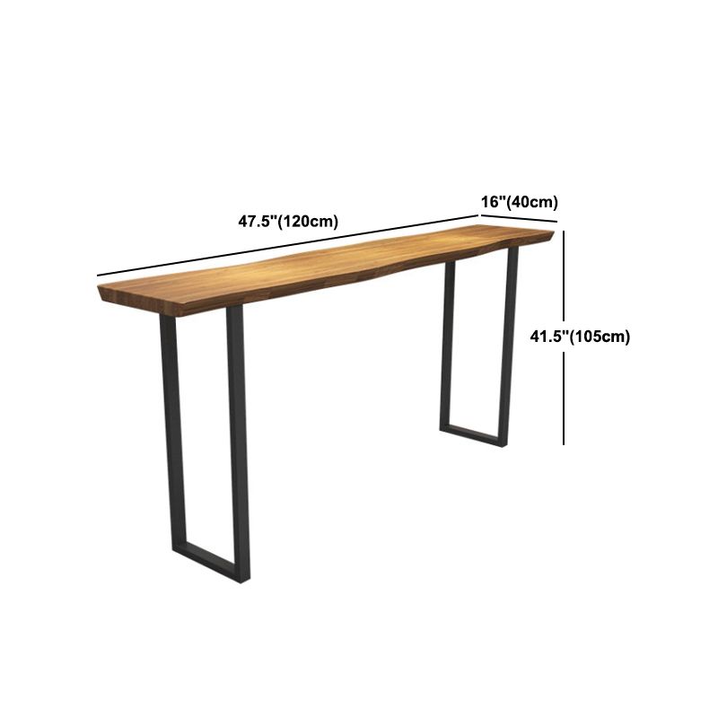 Tavolo da bar del patio in slitta industriale tavolo da bar in legno massello e metallo in naturale