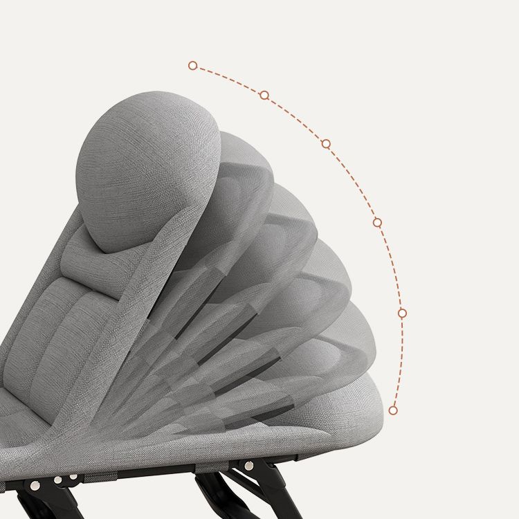 Tessuto per rivestimento in metallo reclinabile standard contemporaneo di colore solido con gambe