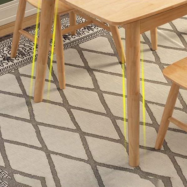 Rectangle Modern Solid Wood Table Standard Height Table Kitchen Table with 4 Legs